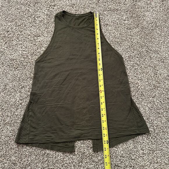 Lululemon army green sheer striped tank top - Picture 8 of 11